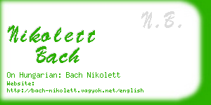 nikolett bach business card